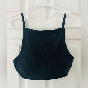 Aerie High Neck Bikini Top Women’s Size Medium Black Swim Suit Bathing Suit